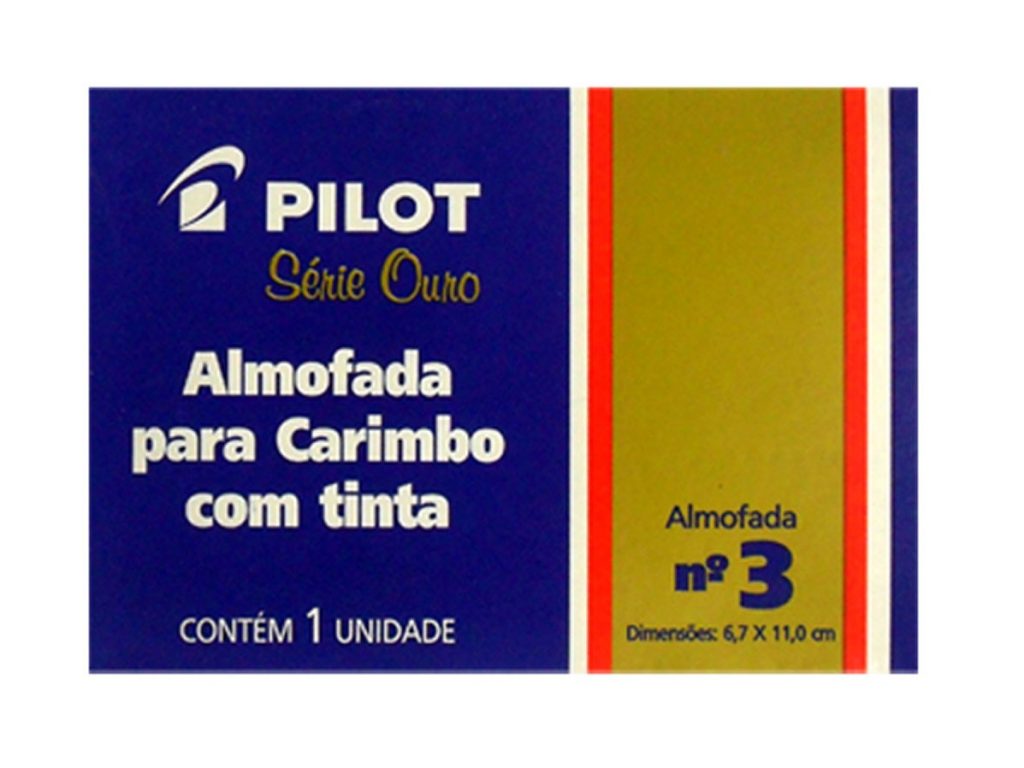 Almofada Carimbo N Azul Preta E Vermelha Pilot Roma Distribuidora